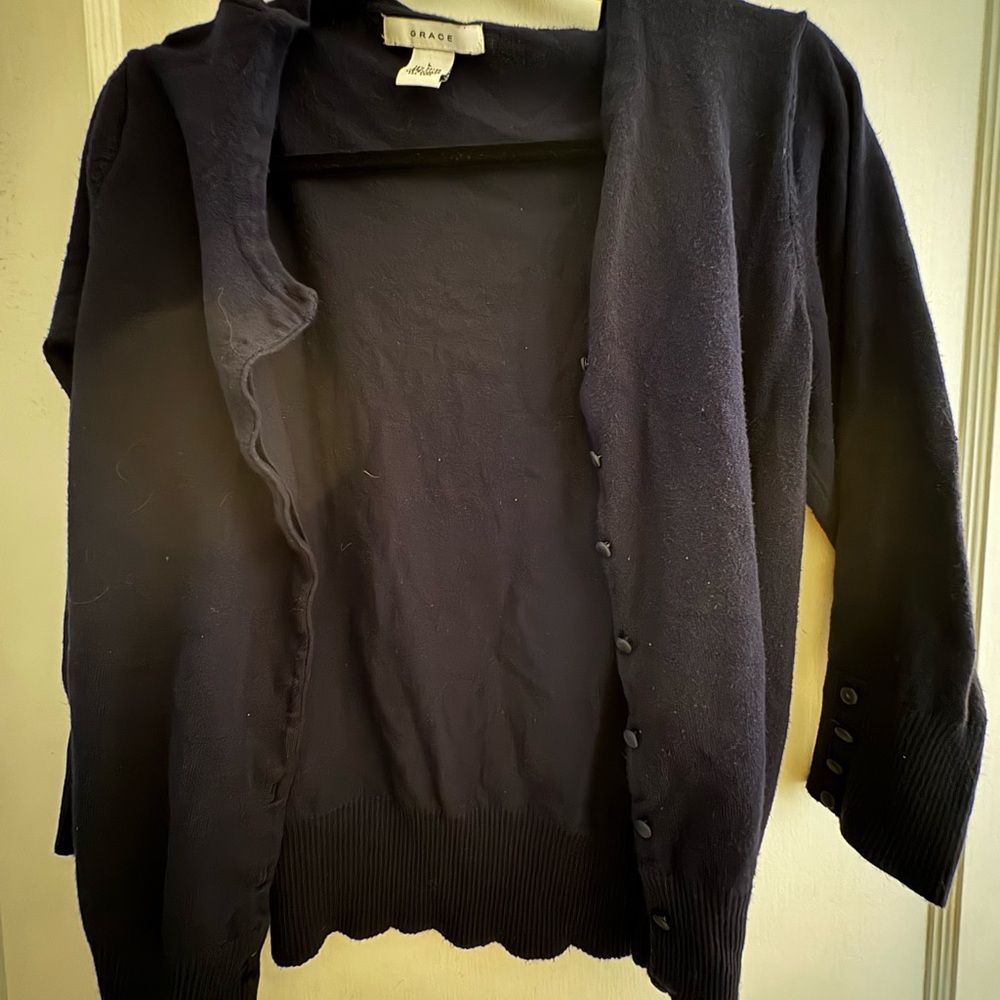 Women's Dark Navy Blue Cardigan Sweater
